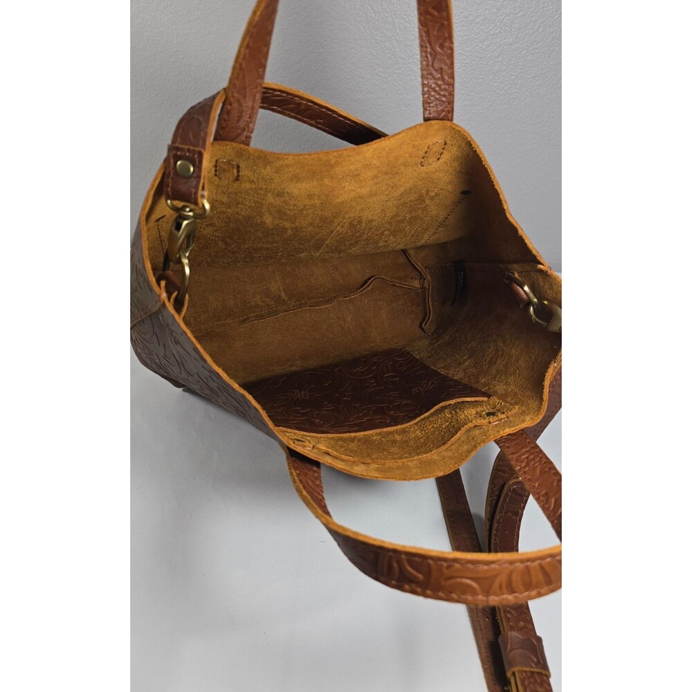 Portland Leather Goods Meadow Medium Crossbody Tote Sanded Embossed Design NEW - Picture 9 of 10